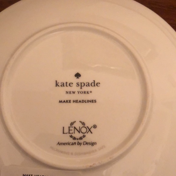 NWT KATE SPADE Decorative Plate Make Headlines CHARM by Lenox 6” - Picture 9 of 10